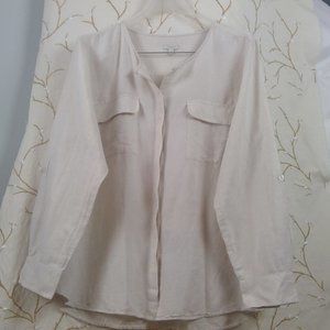 Talbots Size 2X Woman's Cream Linen Shirt
